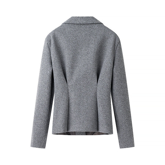 Damen Elegantes zweiteiliges Wollmix-Blazer- und Midirock-Set mit ausgestelltem Midirock Nord Taschen
