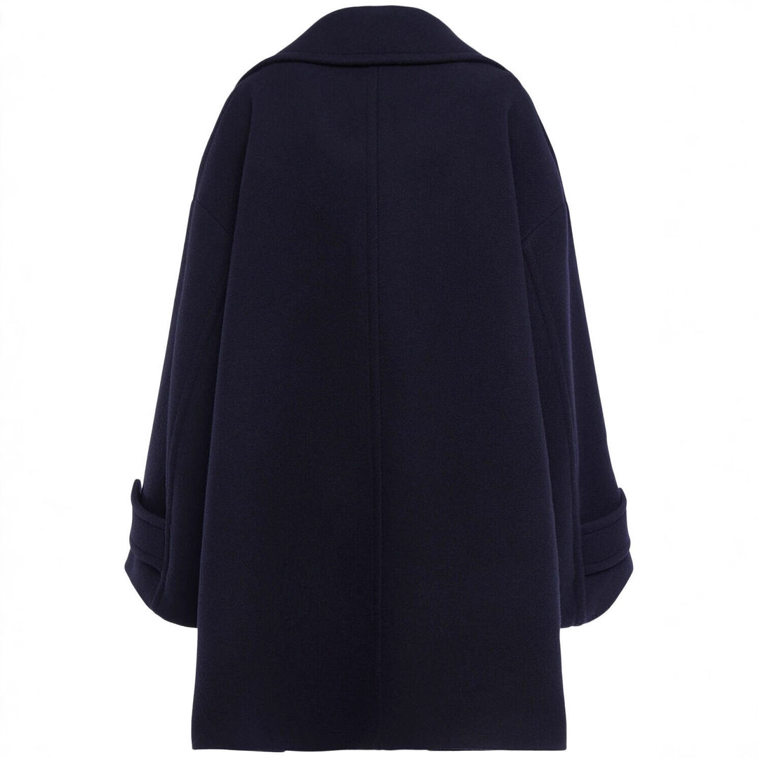 Damen Oversize-Cape-Mantel mit Doppelreiher und weitem Revers Nord Taschen