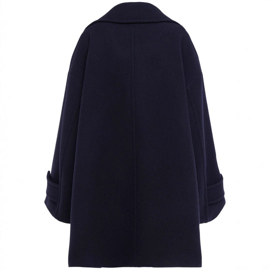 Damen Oversize-Cape-Mantel mit Doppelreiher und weitem Revers Nord Taschen
