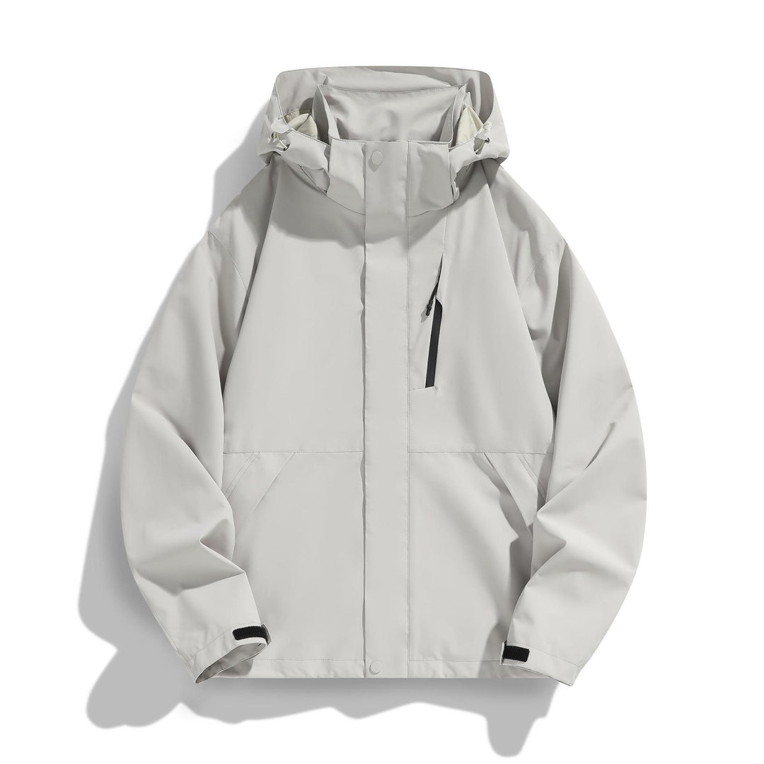 Damen Wasserabweisende Kapuzen‑Übergangsjacke mit verstellbarer Kapuze, verdeckter Frontblende und Multifunktionstaschen Nord Taschen