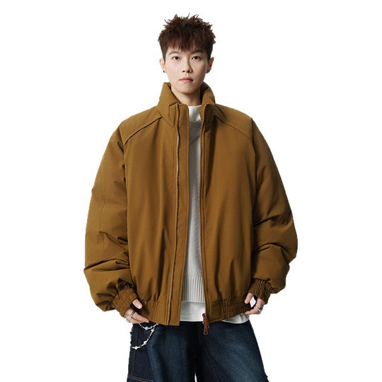 Herren Oversized Windjacke mit Stehkragen und elastischen Bündchen Nord Taschen