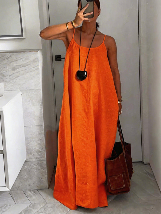 Damen luftiges Leinen-Maxikleid Arvani