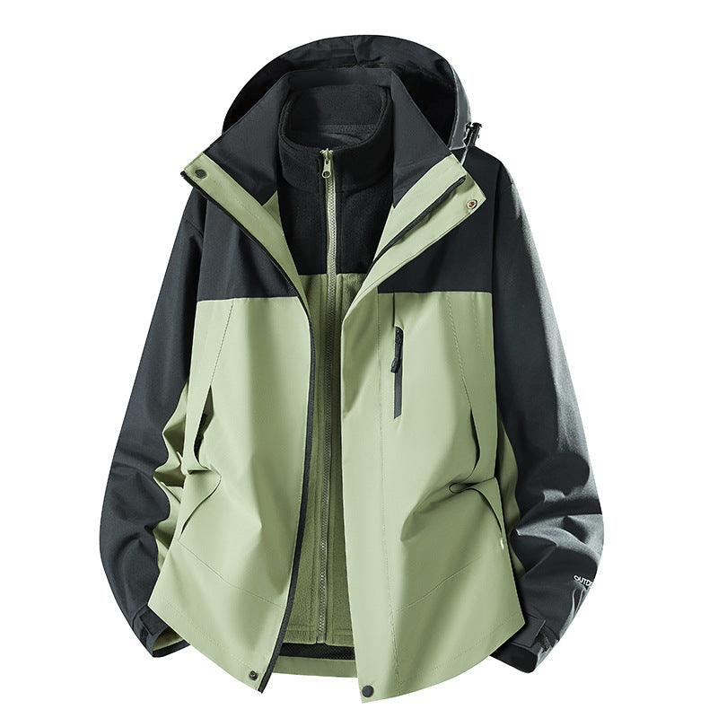 Herren zweiteilige Softshelljacke mit herausnehmbarer Fleece-Innenjacke, verstellbarer Kapuze und wasserabweisender Membran Nord Taschen