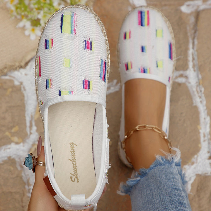 Damen  atmungsaktive Strick-Espadrilles mit geflochtener Jute-Sohle und flexiblem Memory-Fußbett Nord Taschen