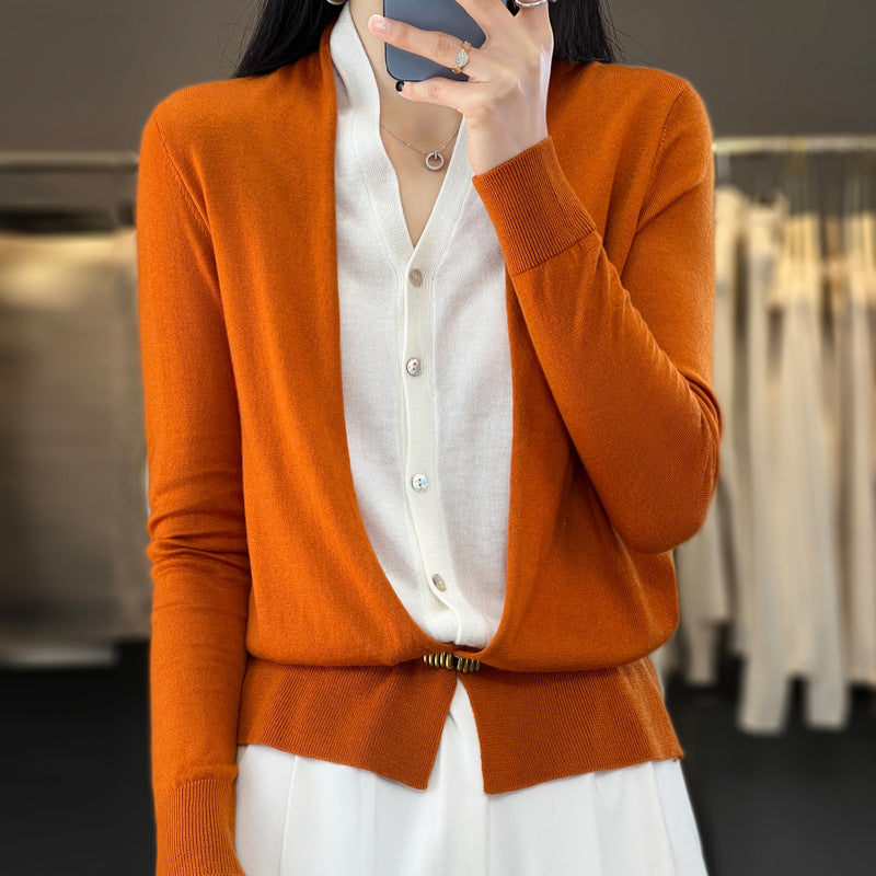 Damen Leichter Offener Feinstrick-Cardigan mit asymmetrischer Zipfelkante und taillierter Silhouette Nord Taschen