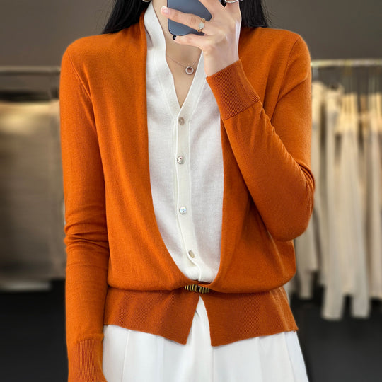 Damen Leichter Offener Feinstrick-Cardigan mit asymmetrischer Zipfelkante und taillierter Silhouette Nord Taschen