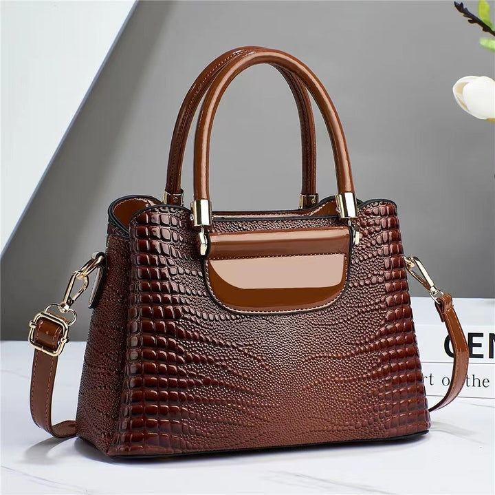 Damen Handtasche mit eleganter Krokodilprägung und abnehmbarem Schultergurt Nord Taschen
