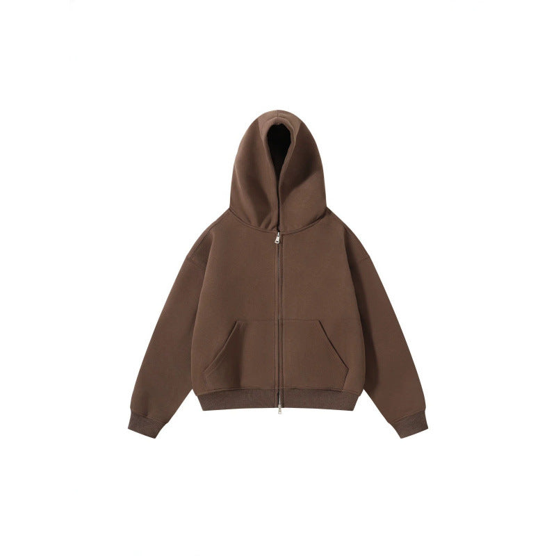 Unisex Oversize Kapuzenjacke mit durchgehendem Reißverschluss und Kängurutaschen aus Baumwoll-Fleece Nord Taschen