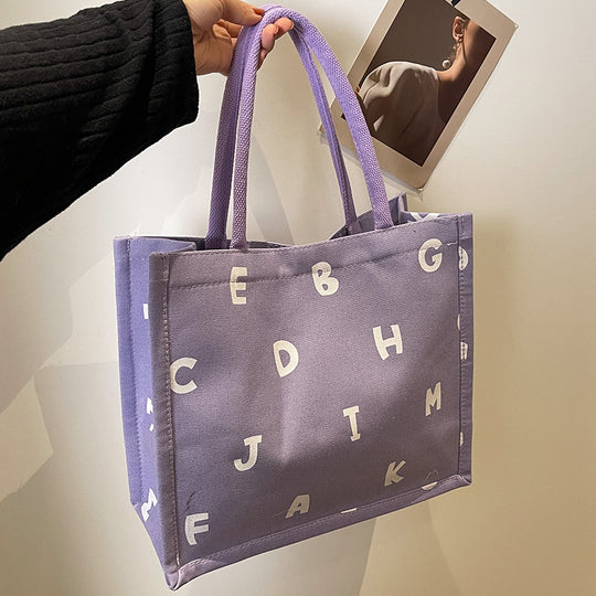 Damen Einkaufstasche mit buntem Alphabet-Design und stabilen Griffen Nord Taschen