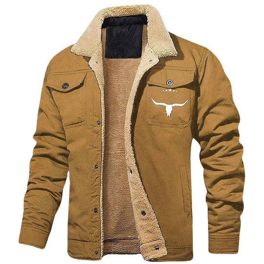 Herren Sherpa-gefütterte Canvas-Arbeiterjacke mit Brusttaschen Nord Taschen