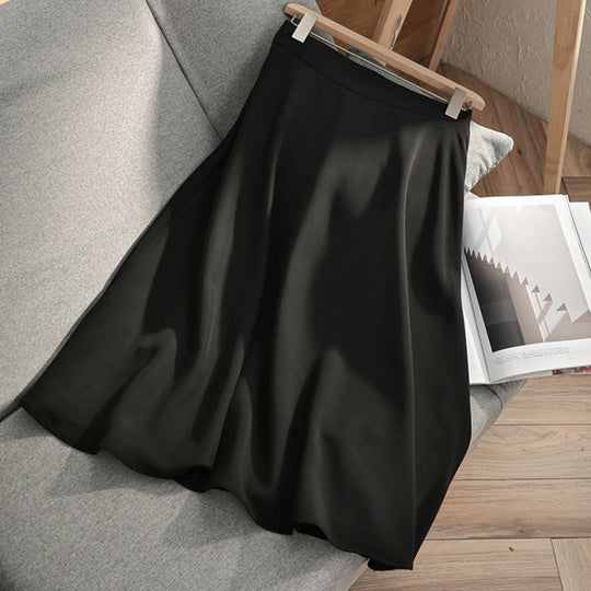 Damen Fließender taillenhoher Midirock mit welligem Saum & leichtem Volumen Nord Taschen
