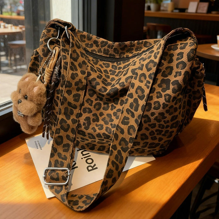Damen praktische Schultertasche mit Leopardenmuster Nord Taschen