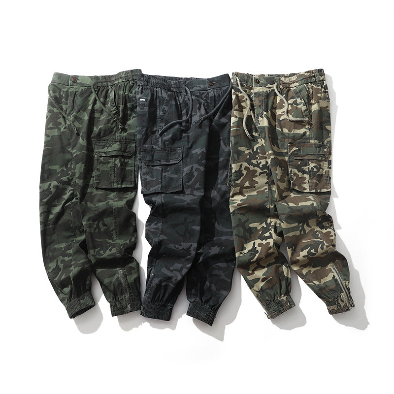 Herren Cargohhose im Joggerstil mit Camouflage‑Print, Elastischem Bund und Bündchen Nord Taschen