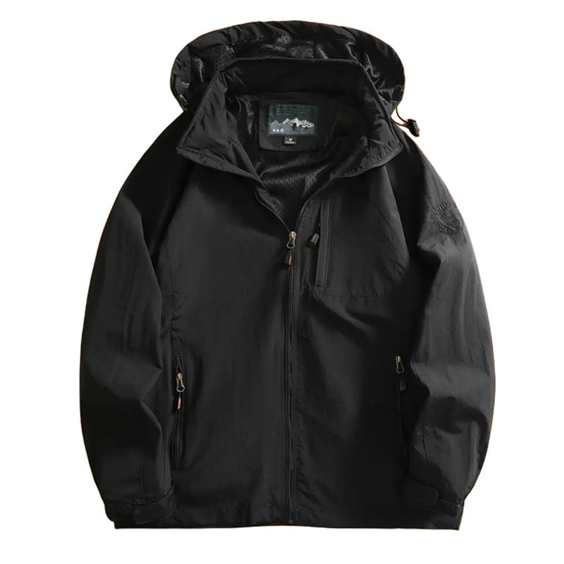 Herren  leichte Outdoorjacke Windbreaker mit wasserabweisender Beschichtung und atmungsaktivem Meshfutter Nord Taschen