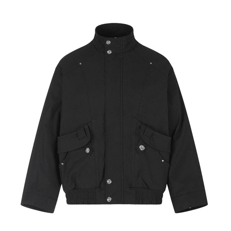 Damen Leichte Oversize-Fieldjacke mit Stehkragen, Druckknopfleiste und aufgesetzten Klappentaschen Nord Taschen