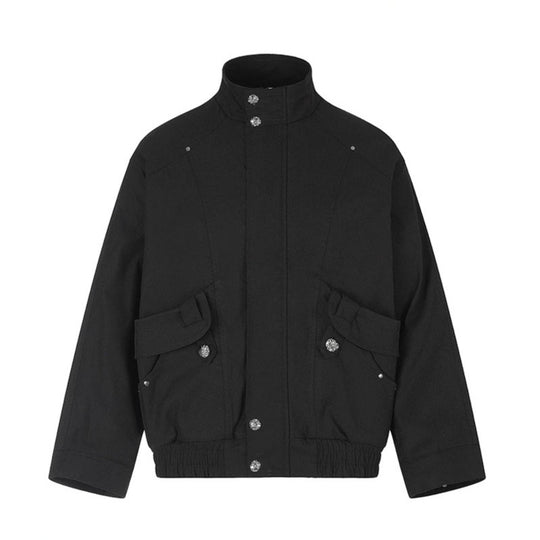 Damen Leichte Oversize-Fieldjacke mit Stehkragen, Druckknopfleiste und aufgesetzten Klappentaschen Nord Taschen