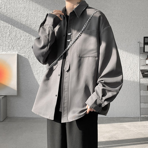 Unisex Oversize Hemdjacke im minimalistischen Utility-Look mit Brusttasche und verdeckter Knopfleiste Nord Taschen