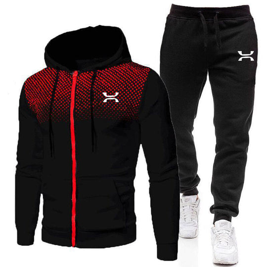 Arvani Herren Sportanzug mit Reißverschluss-Hoodie und Jogginghose