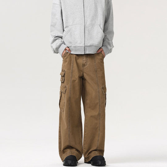 Herren weite Cargo-Hose aus robustem Baumwoll-Twill mit Utility-Taschen Nord Taschen