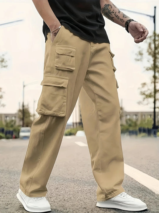 Herren Multifunktionale Cargo-Hose mit mehreren Klapptaschen und geradem Bein Nord Taschen