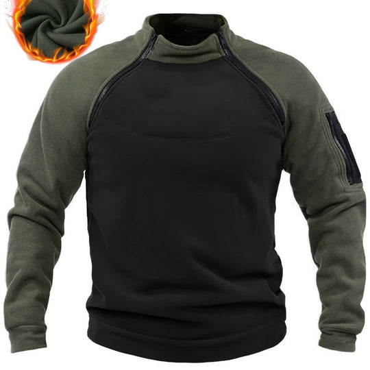 Herren Technischer Fleece-Pullover mit winddichter Frontpaneel und Armtasche Nord Taschen