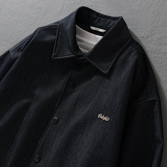 Herren Jeansjacke mit Druckknöpfen und elastischem Saum Nord Taschen