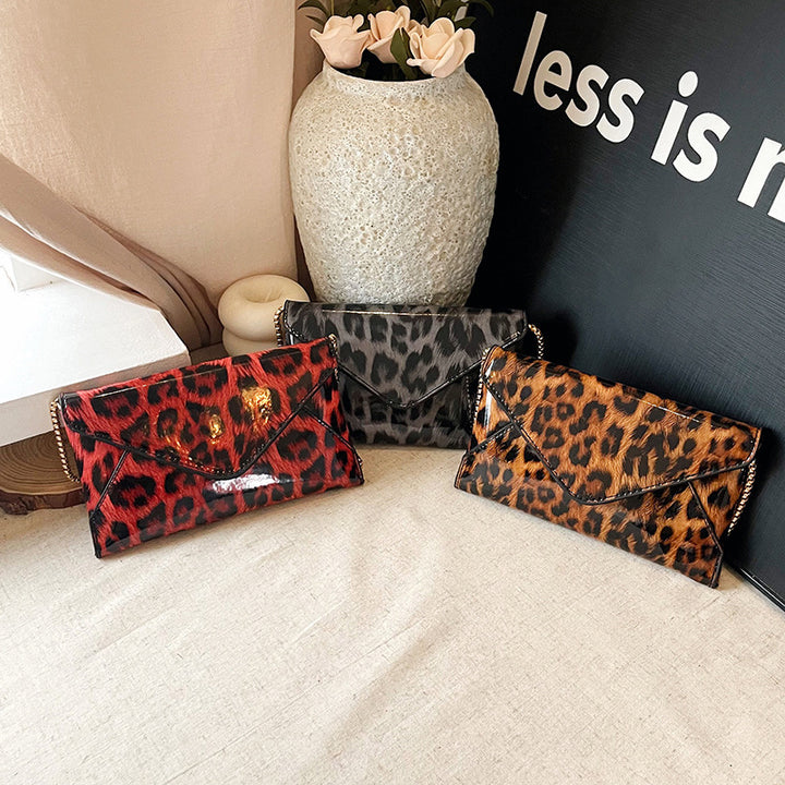 Damen elegante Clutch mit Leopard-Design Nord Taschen