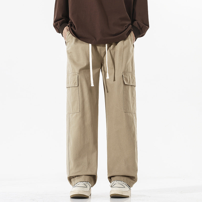 Herren Superweite Utility-Cargohose im tiefsitzenden Baggy-Cut mit Kordelzug Nord Taschen