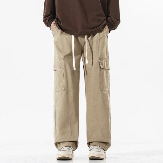 Herren Superweite Utility-Cargohose im tiefsitzenden Baggy-Cut mit Kordelzug Nord Taschen