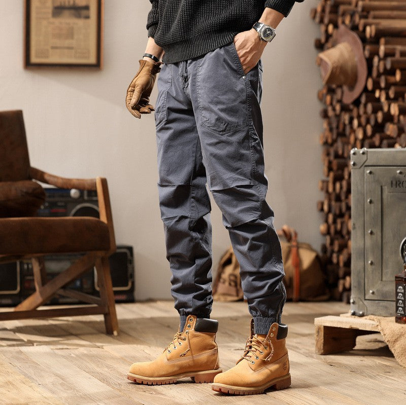 Herren Outdoor-Arbeitshose im Joggerstil mit elastischem Komfortbund, aufgesetzten Rundtaschen und Knöchelreißverschluss Nord Taschen