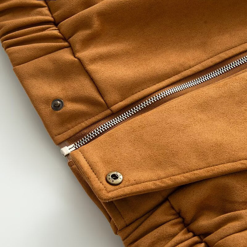 Damen Kurzjacke im Bomberstil mit Stehkragen und asymmetrischer Druckknopfleiste Nord Taschen