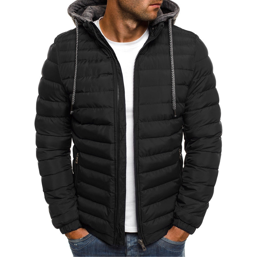 Herren Leichte Steppjacke mit abnehmbarer Kapuze