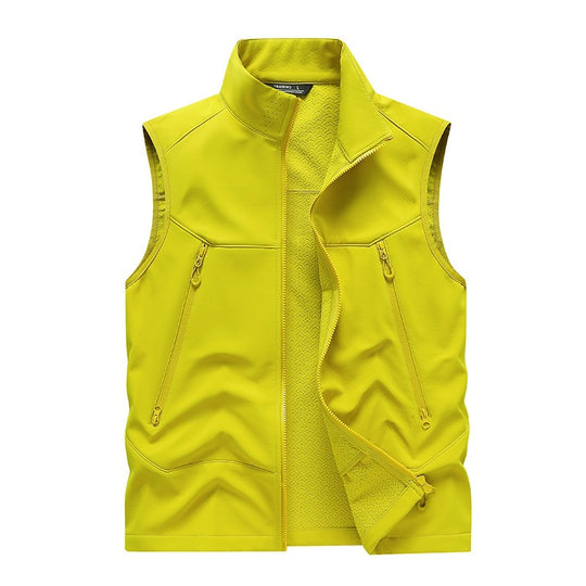Herren Wasserabweisende Softshell-Weste mit Stehkragen, Reißverschlusstaschen & Atmungsaktivem Futter Nord Taschen