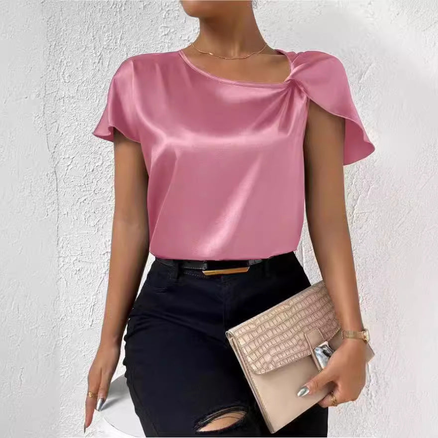 Damen Luxuriöses Oberteil mit asymmetrischem Ärmeldesign