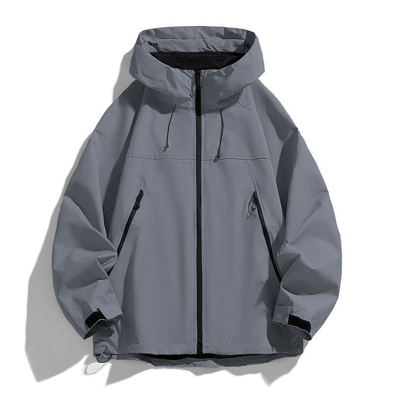 Herren Technische Kapuzen-Utilityjacke mit Kontrastpaneelen und wasserabweisender Membran Nord Taschen