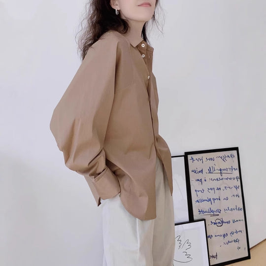 Damen Elegante und lässige Oversized Hemdbluse Nord Taschen