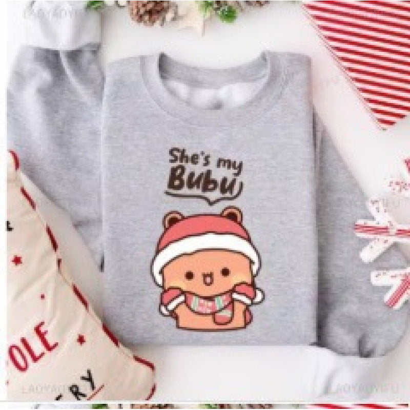 Unisex kuscheliges Baumwoll-Sweatshirt mit niedlichem Bären-Print und Rundhalsausschnitt Nord Taschen