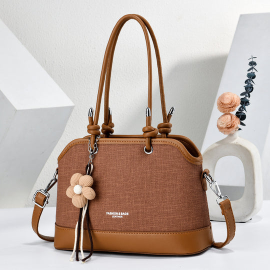 Damen modische Handtasche mit abnehmbaren Blumenanhänger Nord Taschen