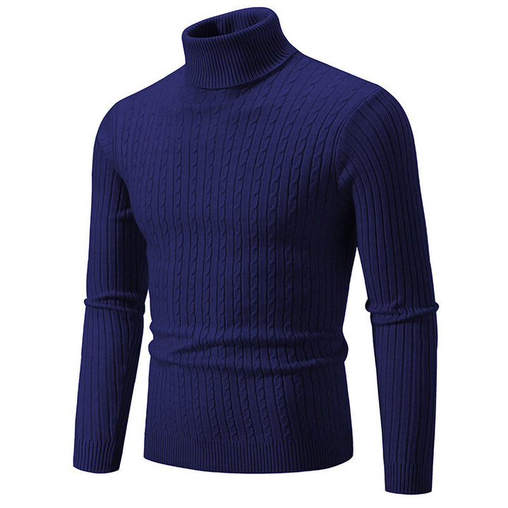 Herren Rollkragenpullover mit Zopfstrick und schlanker Passform Nord Taschen