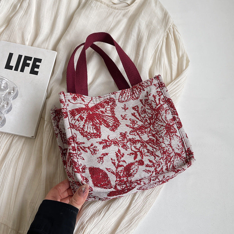Damen Baumwoll-Canvas-Shopper mit floralen Mustern Nord Taschen