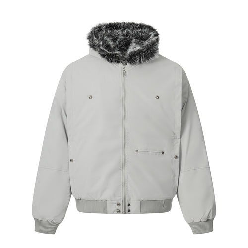 Herren Kurzboxy Bomberjacke im Aviator‑Look mit abnehmbarem Kunstfellkragen Nord Taschen