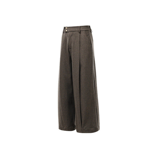 Damen Hochtaillierte Culotte-Hose mit Mittelnaht, Bügelfalte und Doppelknopfbund Nord Taschen