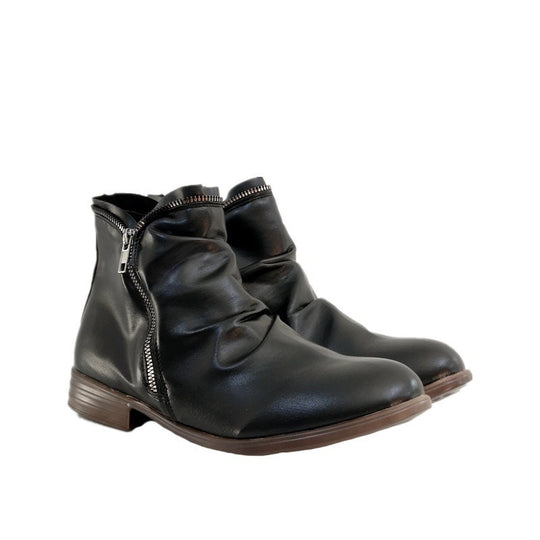 Damen Slouch‑Ankleboots mit dekorativem Reißverschluss und niedrigem Blockabsatz Nord Taschen