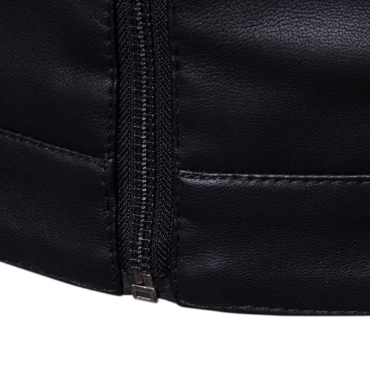 Herren Slim-Fit Kunstleder-Motorradblouson mit Stehkragen und ergonomischer Schultersteppung Nord Taschen