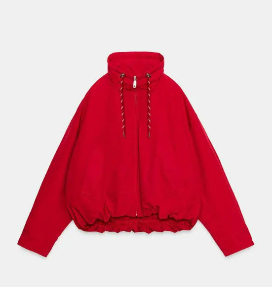 Damen Kurze Outdoor‑Blousonjacke mit hohem Stehkragen, Kordelzug und Gummizugsaum Nord Taschen
