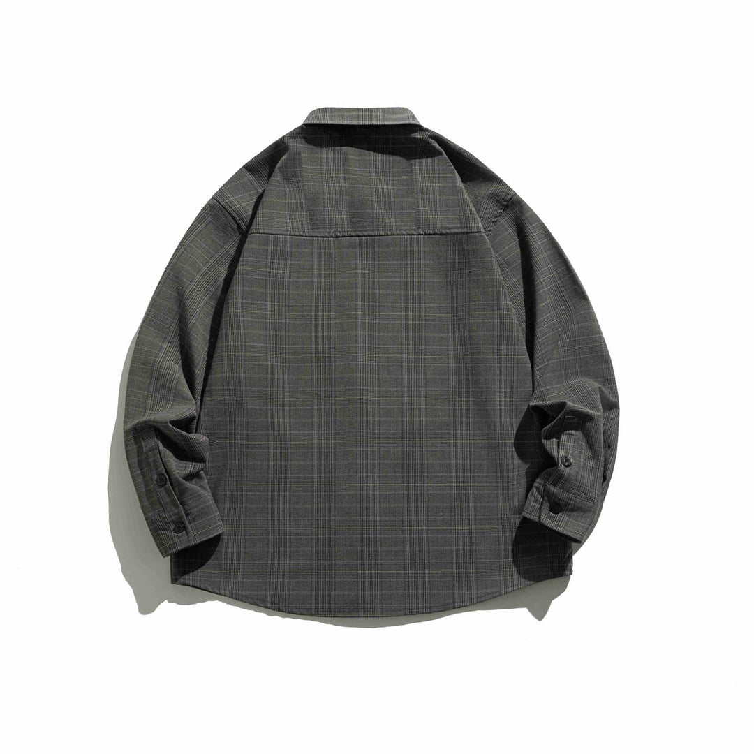 Herren Boxy Glencheck-Hemdjacke mit verlängertem Saum und aufgesetzter Brusttasche Nord Taschen