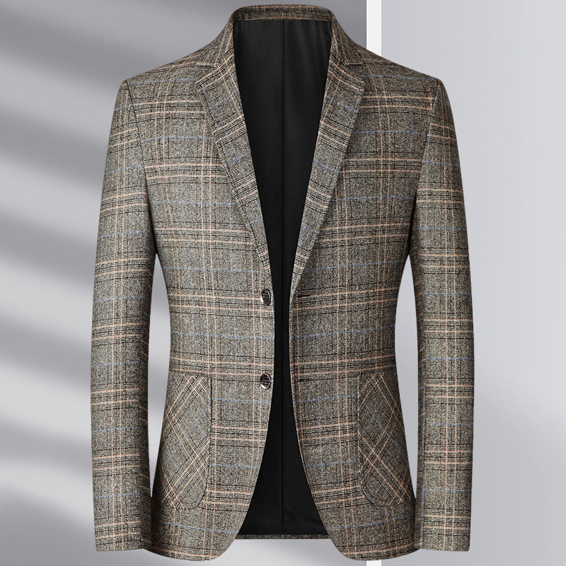 Herren Tailliertes Glencheck-Sakko im Slim-Fit mit aufgesetzten Taschen Nord Taschen
