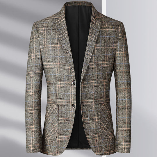 Herren Tailliertes Glencheck-Sakko im Slim-Fit mit aufgesetzten Taschen Nord Taschen