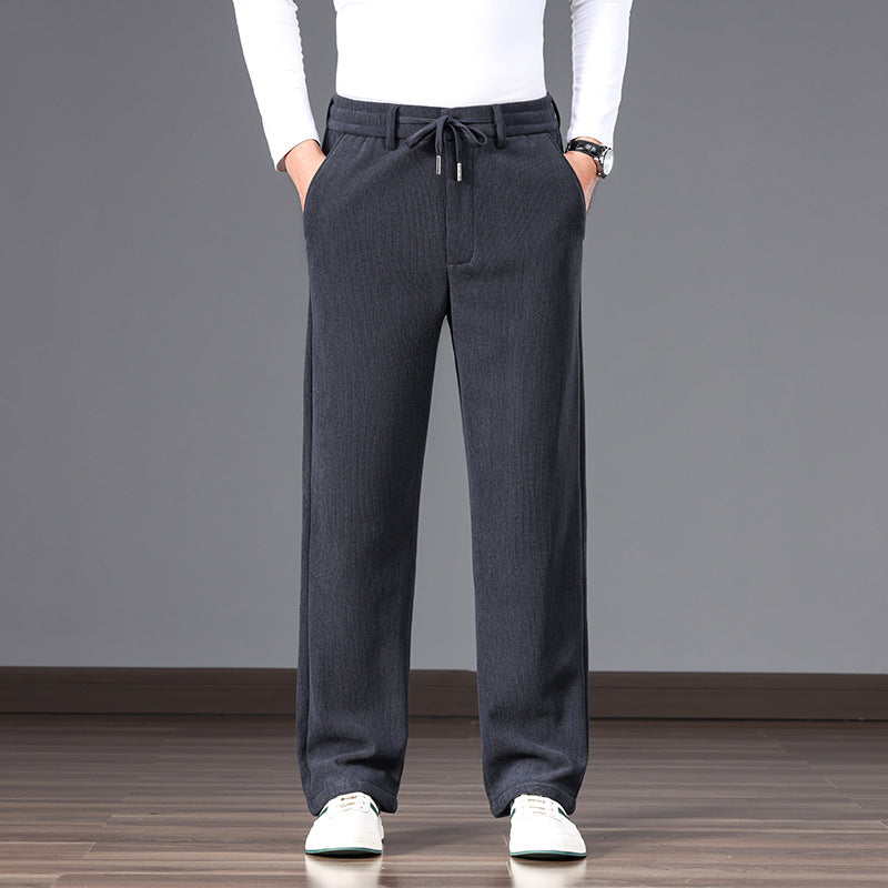 Herren Lässige Relaxed-Fit Baumwoll-Mix Freizeithose mit Kordelzug und geradem Bein Nord Taschen