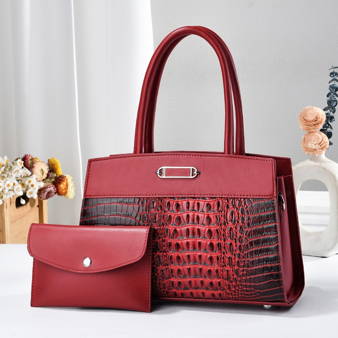 Damen elegante Handtasche mit stilvollem Krokodil-Design und abnehmbarer Clutch Nord Taschen